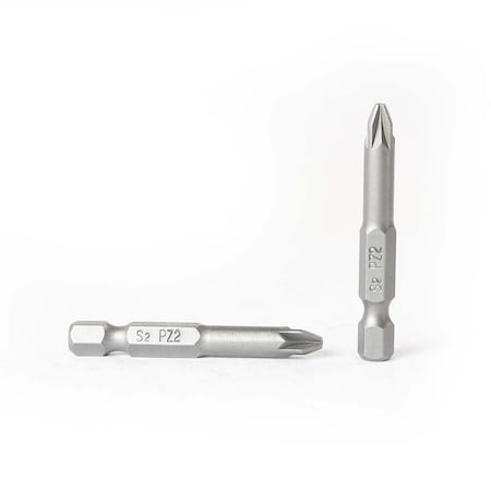 Superior Steel 2# Single End Pozidriv Screwdriver Bits - 2 Inch Long, PK 10 BZ202-10PK